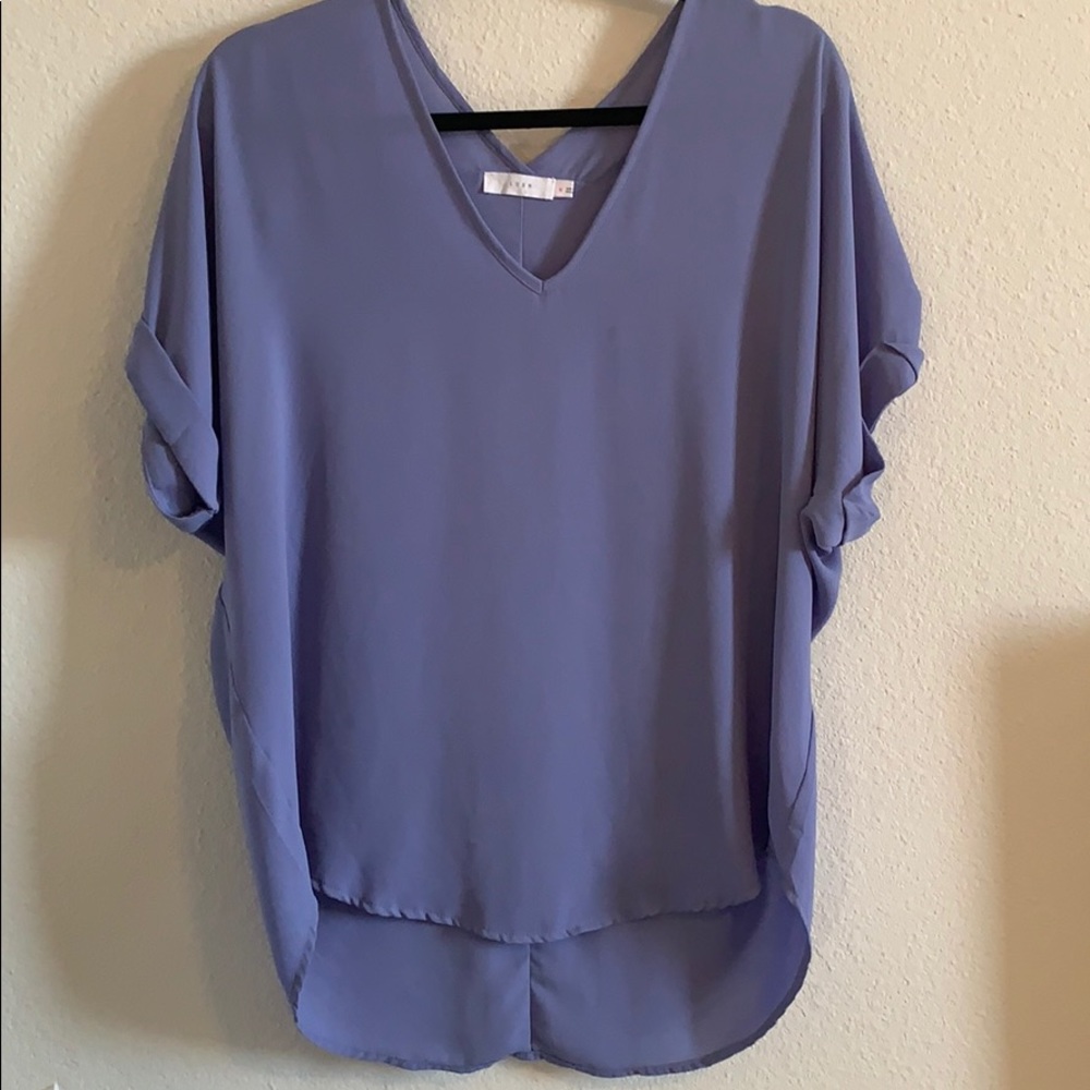Lavender short sleeve lush blouse